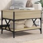 vidaXL Mesa de centro madera ingeniería metal roble Sonoma 70x50x50 cm