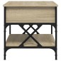 vidaXL Mesa de centro madera ingeniería metal roble Sonoma 70x50x50 cm