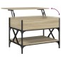vidaXL Mesa de centro madera ingeniería metal roble Sonoma 70x50x50 cm