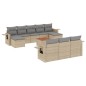 vidaXL Juego de sofás jardín con cojines beige mezcla 11 pzas ratán PE vidaXL Juego de sofás jardín con cojines beige mezcla 11 pzas ratán PE