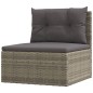 vidaXL Set de muebles de jardín 7 pzas y cojines ratán sintético gris vidaXL Set de muebles de jardín 7 pzas y cojines ratán sintético gris