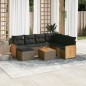 vidaXL Set de sofás de jardín 8 pzas y cojines ratán sintético gris vidaXL Set de sofás de jardín 8 pzas y cojines ratán sintético gris
