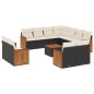 vidaXL Set de sofás de jardín 12 piezas cojines ratán sintético negro vidaXL Set de sofás de jardín 12 piezas cojines ratán sintético negro