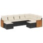 vidaXL Set de sofás de jardín 8 piezas y cojines ratán sintético negro vidaXL Set de sofás de jardín 8 piezas y cojines ratán sintético negro