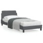 vidaXL Estructura de cama con cabecero terciopelo gris oscuro 90x190cm vidaXL Estructura de cama con cabecero terciopelo gris oscuro 90x190cm