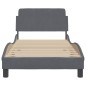 vidaXL Estructura de cama con cabecero terciopelo gris oscuro 90x190cm vidaXL Estructura de cama con cabecero terciopelo gris oscuro 90x190cm