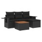vidaXL Set de muebles de jardín 5 pzas y cojines ratán sintético negro vidaXL Set de muebles de jardín 5 pzas y cojines ratán sintético negro