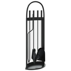vidaXL Set de herramientas para chimenea 5 pzas acero 23x15x66 cm