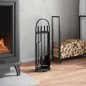 vidaXL Set de herramientas para chimenea 5 pzas acero 23x15x66 cm