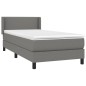 vidaXL Cama box spring con colchón tela gris oscuro 90x200 cm vidaXL Cama box spring con colchón tela gris oscuro 90x200 cm