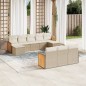 vidaXL Juego de sofás jardín con cojines beige 10 pzas ratán sintético vidaXL Juego de sofás jardín con cojines beige 10 pzas ratán sintético