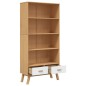 vidaXL Estantería 4 niveles OLDEN madera maciza pino marrón y blanco vidaXL Estantería 4 niveles OLDEN madera maciza pino marrón y blanco