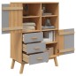 vidaXL Aparador OLDEN madera maciza de pino marrón y gris 85x43x125 cm