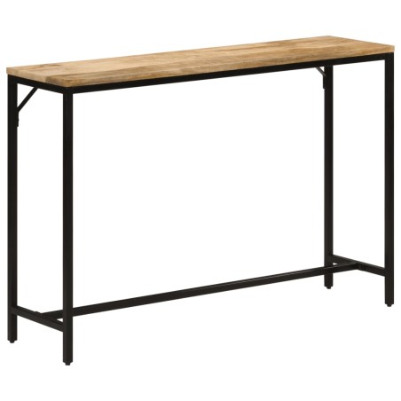 vidaXL Mesa consola madera maciza mango rugosa y hierro 110x30x75 cm
