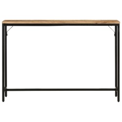 vidaXL Mesa consola madera maciza mango rugosa y hierro 110x30x75 cm