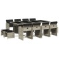 vidaXL Set comedor jardín y cojines 13 pzas ratán sintético gris claro vidaXL Set comedor jardín y cojines 13 pzas ratán sintético gris claro