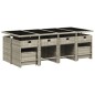 vidaXL Set comedor jardín y cojines 13 pzas ratán sintético gris claro vidaXL Set comedor jardín y cojines 13 pzas ratán sintético gris claro