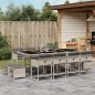 vidaXL Set comedor jardín y cojines 13 pzas ratán sintético gris claro vidaXL Set comedor jardín y cojines 13 pzas ratán sintético gris claro