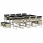 vidaXL Set comedor jardín y cojines 13 pzas ratán sintético gris claro vidaXL Set comedor jardín y cojines 13 pzas ratán sintético gris claro