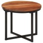 vidaXL Mesa de centro de madera maciza de acacia y hierro 35x35x30 cm vidaXL Mesa de centro de madera maciza de acacia y hierro 35x35x30 cm