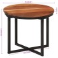 vidaXL Mesa de centro de madera maciza de acacia y hierro 35x35x30 cm vidaXL Mesa de centro de madera maciza de acacia y hierro 35x35x30 cm