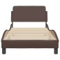 vidaXL Estructura de cama con cabecero cuero sintético marrón 90x190cm vidaXL Estructura de cama con cabecero cuero sintético marrón 90x190cm