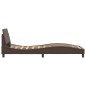vidaXL Estructura de cama con cabecero cuero sintético marrón 90x190cm vidaXL Estructura de cama con cabecero cuero sintético marrón 90x190cm