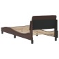 vidaXL Estructura de cama con cabecero cuero sintético marrón 90x190cm vidaXL Estructura de cama con cabecero cuero sintético marrón 90x190cm