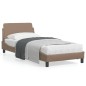 vidaXL Estructura de cama cabecero cuero sintético capuchino 90x190 cm vidaXL Estructura de cama cabecero cuero sintético capuchino 90x190 cm