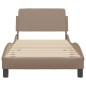 vidaXL Estructura de cama cabecero cuero sintético capuchino 90x190 cm vidaXL Estructura de cama cabecero cuero sintético capuchino 90x190 cm