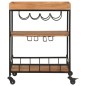vidaXL Carrito de bar de madera maciza de acacia y hierro 60x40x80 cm vidaXL Carrito de bar de madera maciza de acacia y hierro 60x40x80 cm