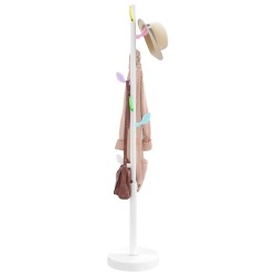 vidaXL Perchero de hierro con recubrimiento en polvo blanco 172 cm