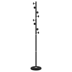 vidaXL Perchero de hierro con recubrimiento en polvo negro 176 cm