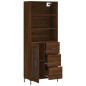 vidaXL Aparador alto madera contrachapada marrón roble 69,5x34x180 cm vidaXL Aparador alto madera contrachapada marrón roble 69,5x34x180 cm