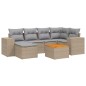 vidaXL Set sofás de jardín 7 piezas y cojines ratán sintético beige vidaXL Set sofás de jardín 7 piezas y cojines ratán sintético beige