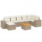 vidaXL Juego de sofás de jardín con cojines beige 8 pzas ratán PE vidaXL Juego de sofás de jardín con cojines beige 8 pzas ratán PE