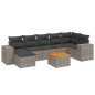 vidaXL Set de sofás de jardín 8 pzas y cojines ratán sintético gris vidaXL Set de sofás de jardín 8 pzas y cojines ratán sintético gris