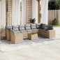 vidaXL Set de sofás de jardín 11pzas con cojines ratán sintético beige vidaXL Set de sofás de jardín 11pzas con cojines ratán sintético beige