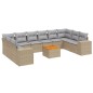vidaXL Set de sofás de jardín 11pzas con cojines ratán sintético beige vidaXL Set de sofás de jardín 11pzas con cojines ratán sintético beige
