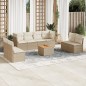 vidaXL Set de sofás de jardín 9 pzas con cojines ratán sintético beige vidaXL Set de sofás de jardín 9 pzas con cojines ratán sintético beige