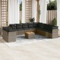 vidaXL Set de sofás de jardín 12 pzas con cojines ratán sintético gris vidaXL Set de sofás de jardín 12 pzas con cojines ratán sintético gris