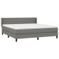 vidaXL Cama box spring con colchón tela gris oscuro 160x200 cm vidaXL Cama box spring con colchón tela gris oscuro 160x200 cm