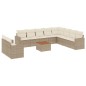 vidaXL Set de sofás de jardín 11pzas con cojines ratán sintético beige vidaXL Set de sofás de jardín 11pzas con cojines ratán sintético beige