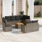 vidaXL Set de muebles de jardín 9 pzas y cojines ratán sintético gris vidaXL Set de muebles de jardín 9 pzas y cojines ratán sintético gris