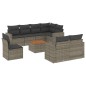 vidaXL Set de muebles de jardín 9 pzas y cojines ratán sintético gris vidaXL Set de muebles de jardín 9 pzas y cojines ratán sintético gris