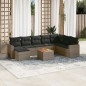 vidaXL Set de sofás de jardín 10 pzas con cojines ratán sintético gris vidaXL Set de sofás de jardín 10 pzas con cojines ratán sintético gris