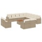 vidaXL Set sofás de jardín 14 pzas con cojines ratán sintético beige vidaXL Set sofás de jardín 14 pzas con cojines ratán sintético beige