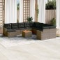 vidaXL Set de sofás de jardín 14 pzas con cojines ratán sintético gris vidaXL Set de sofás de jardín 14 pzas con cojines ratán sintético gris