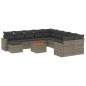 vidaXL Set de sofás de jardín 14 pzas con cojines ratán sintético gris vidaXL Set de sofás de jardín 14 pzas con cojines ratán sintético gris