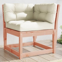 vidaXL Sofá esquinero de jardín con cojines madera Douglas 73x73x78 cm